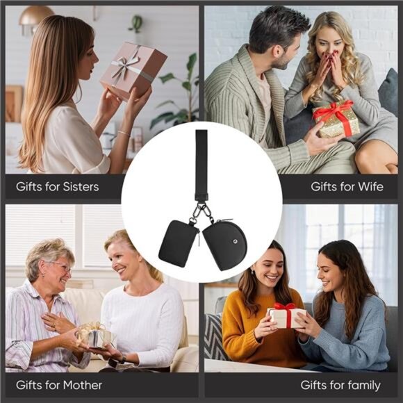 Women Keychain Wristlet Wallet Mini Zip Pouch Card Holder Coin Purse Travel - Picture 6 of 8